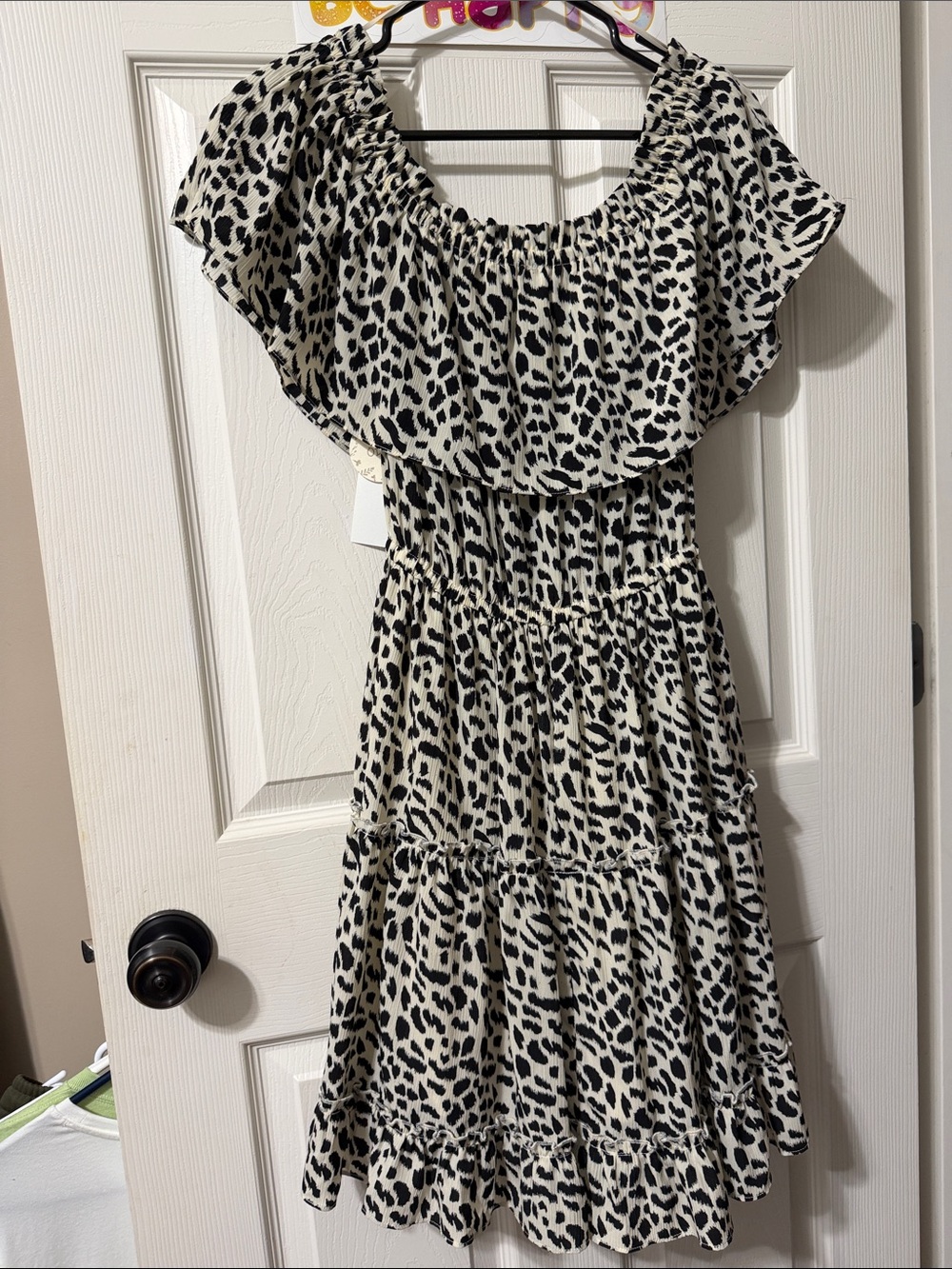 ODDY Black & Cream Patterned Dress NWT - Picture 3 of 12